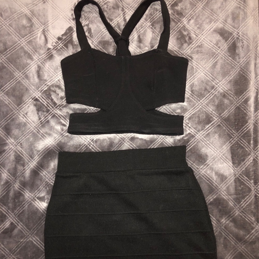 Black tight two piece set size XS